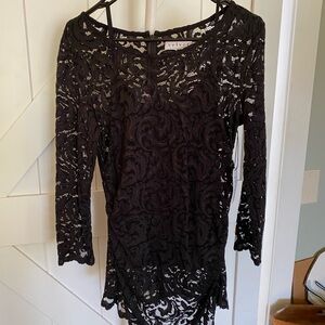 Velvet Women's Black Lace Top